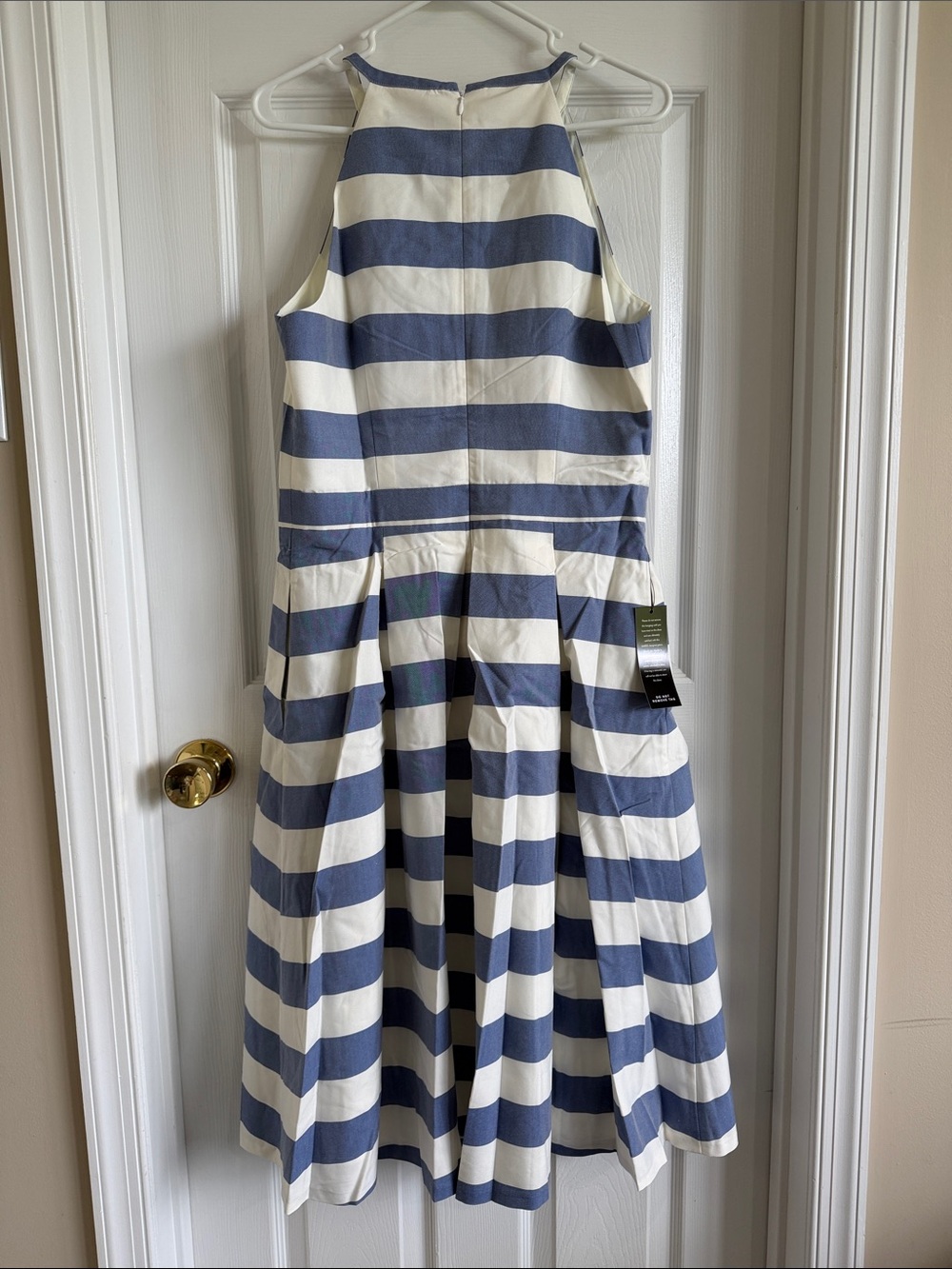 NWT The Limited Blue and White Striped Halter Midi Dress - Picture 12 of 16